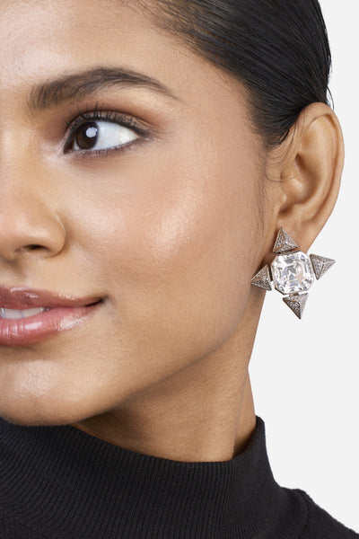 Isharya Chrome Star Earrings indian designer wear online shopping melange singapore
