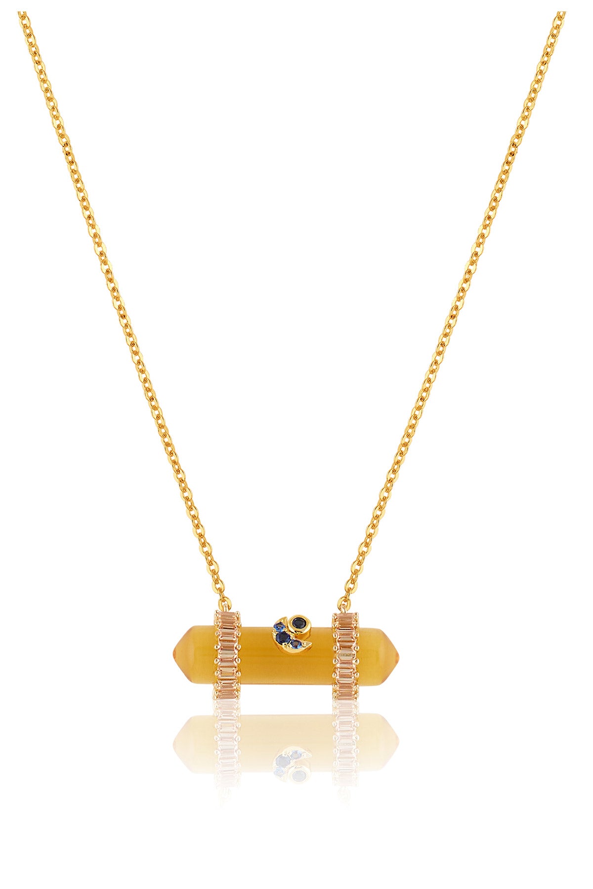 Isharya Citrine Pendant Necklace In 18kt Gold Plated indian designer wear online shopping melange singapore 