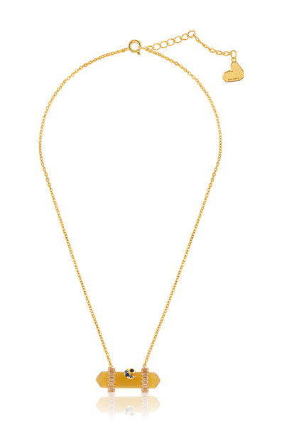 Isharya Citrine Pendant Necklace In 18kt Gold Plated indian designer wear online shopping melange singapore 