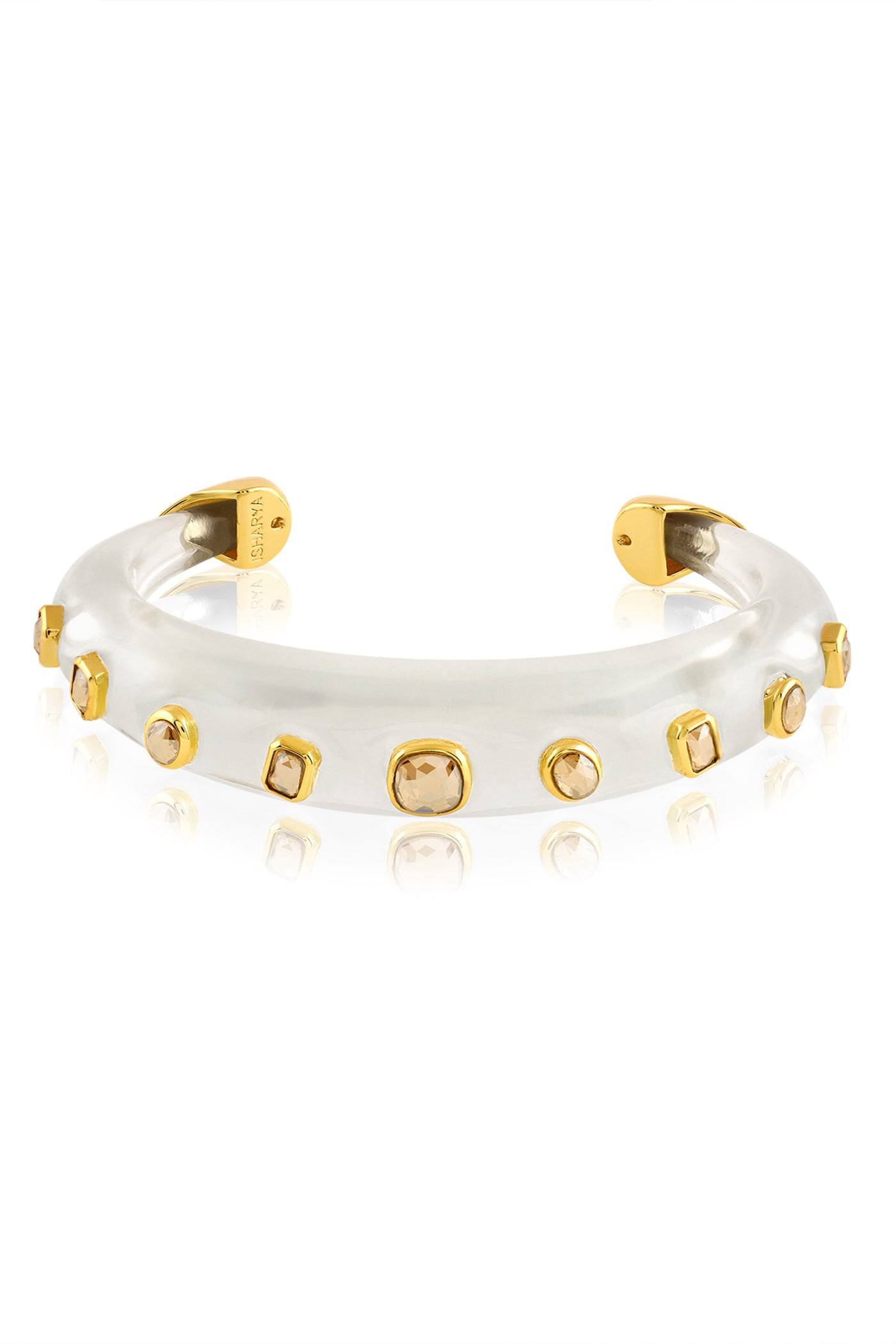 Isharya Clear Core Resin Cuff 18Kt Gold Plated indian designer wear online shopping melange singapore
