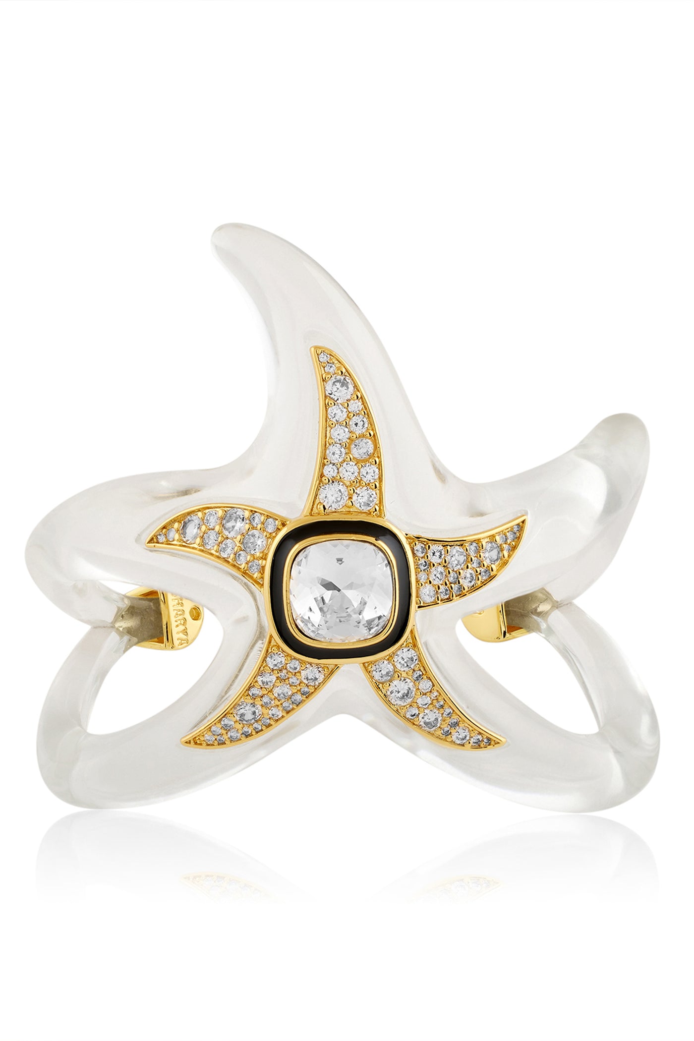 Isharya Clear Core Starfish Cuff 18Kt Gold Plated indian designer wear online shopping melange singapore