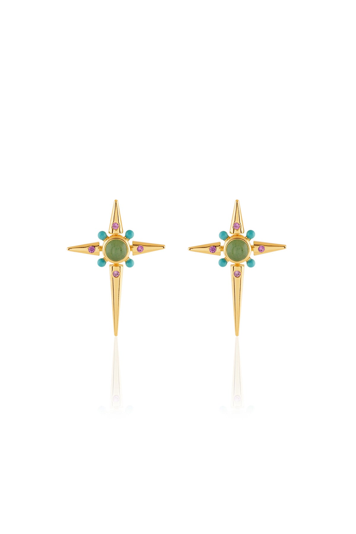 Isharya Cosmic Cross Studs In 18kt Gold Plated indian designer wear online shopping melange singapore 