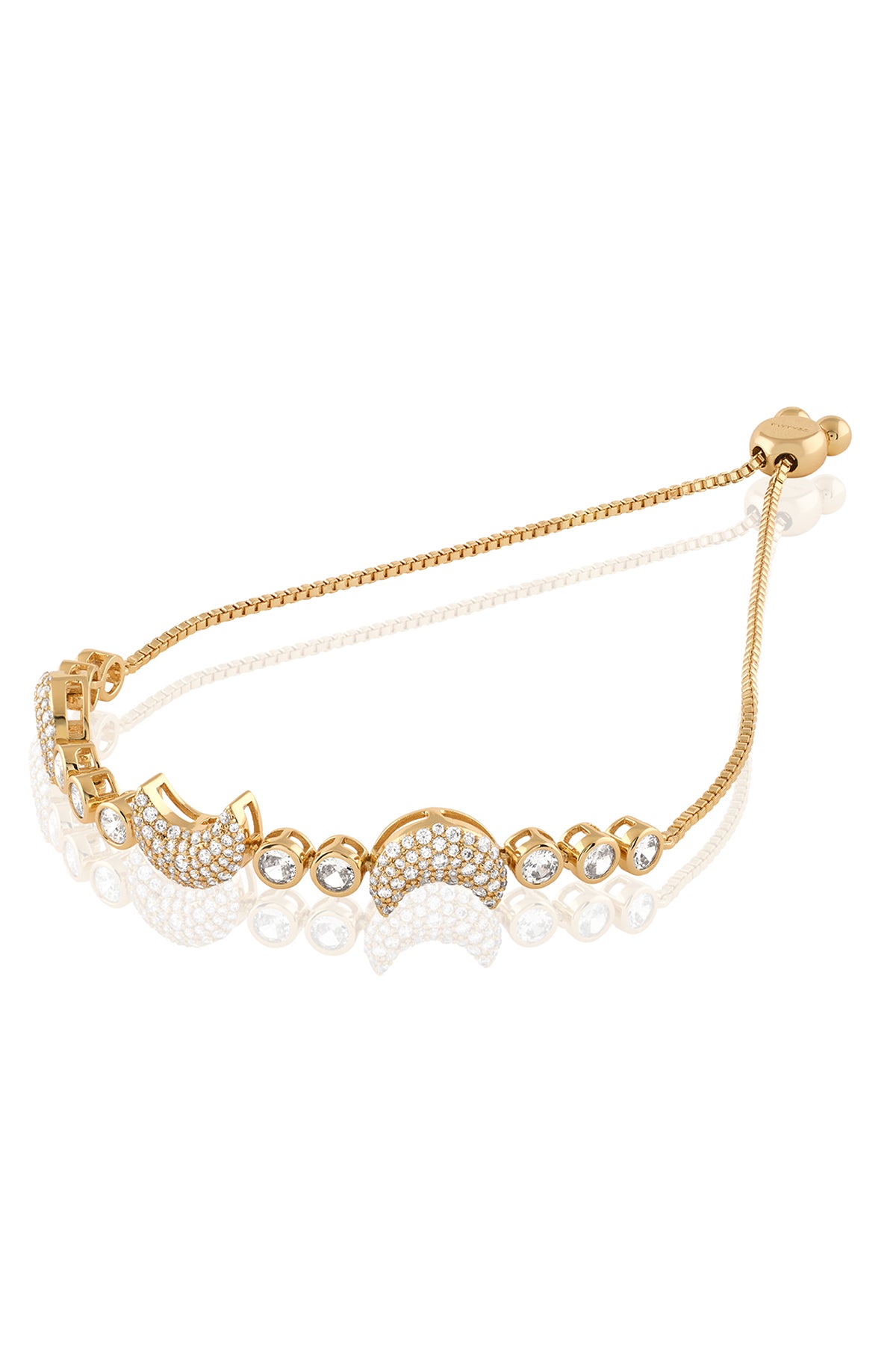 Isharya Crescent Moon Bolo Bracelet In 18Kt Gold Plated indian designer wear online shopping melange singapore 