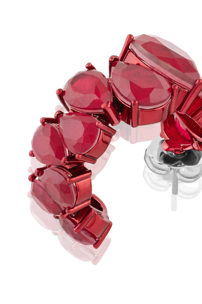 Isharya Crimson Glow Statement Hoops In Rhodium Plating indian designer wear online shopping melange singapore