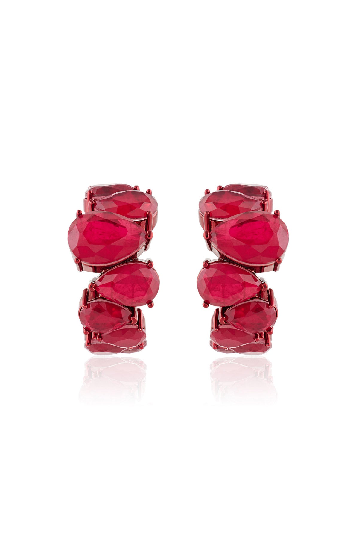 Isharya Crimson Glow Statement Hoops In Rhodium Plating indian designer wear online shopping melange singapore