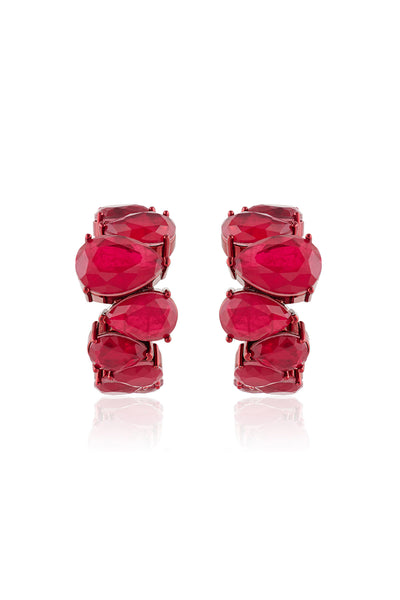 Isharya Crimson Glow Statement Hoops In Rhodium Plating indian designer wear online shopping melange singapore