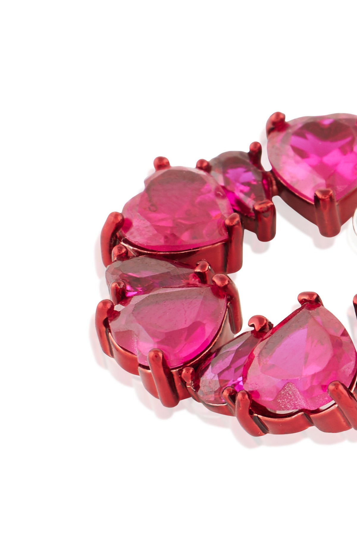 Isharya Crimson Halo Studs In Rhodium Plating indian designer wear online shopping melange singapore 