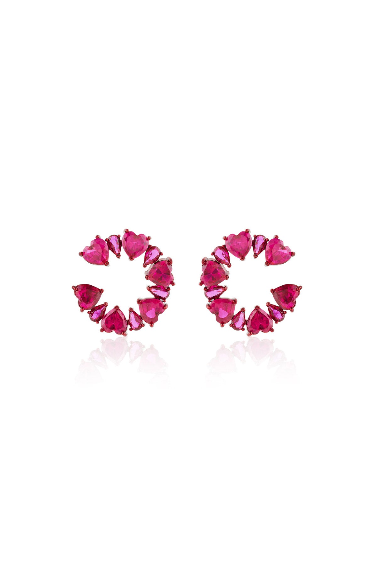 Isharya Crimson Halo Studs In Rhodium Plating indian designer wear online shopping melange singapore 