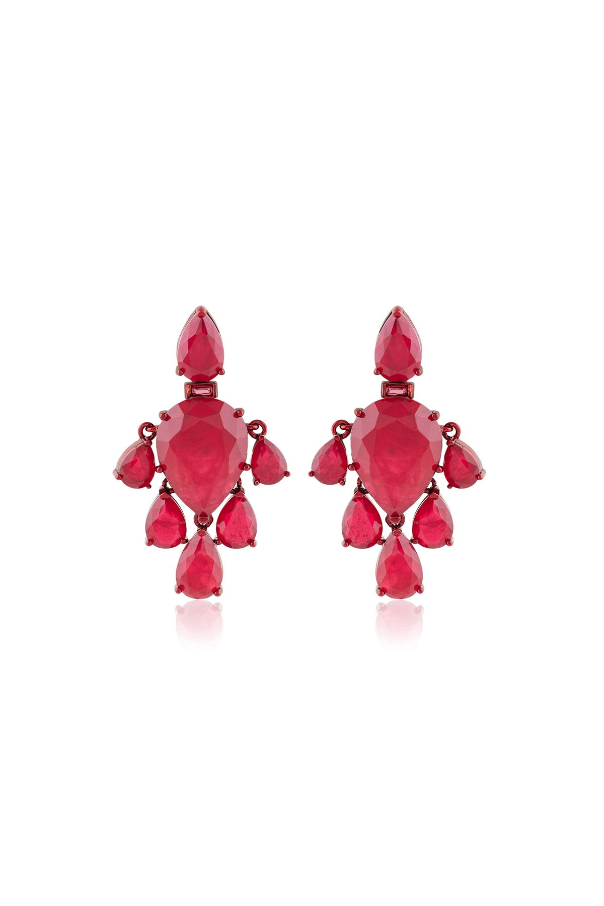 Isharya Crimson Luxe Dangler Earrings In Rhodium Plating indian designer wear online shopping melange singapore 