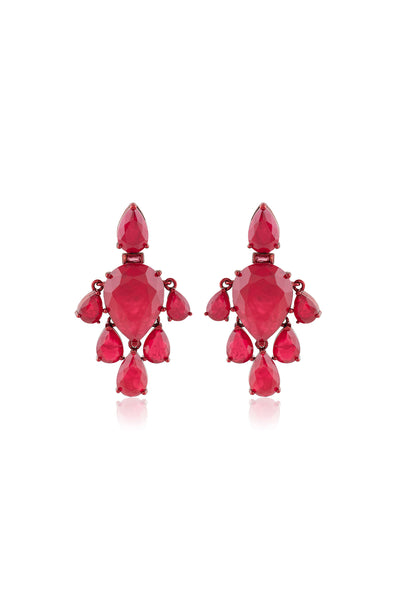 Isharya Crimson Luxe Dangler Earrings In Rhodium Plating indian designer wear online shopping melange singapore 
