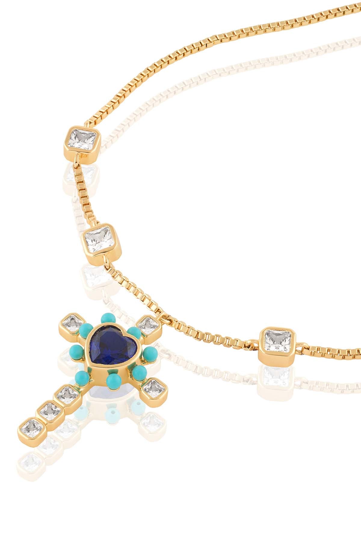 Isharya Cross My Heart Bracelet In 18Kt Gold Plated indian designer wear online shopping melange singapore 
