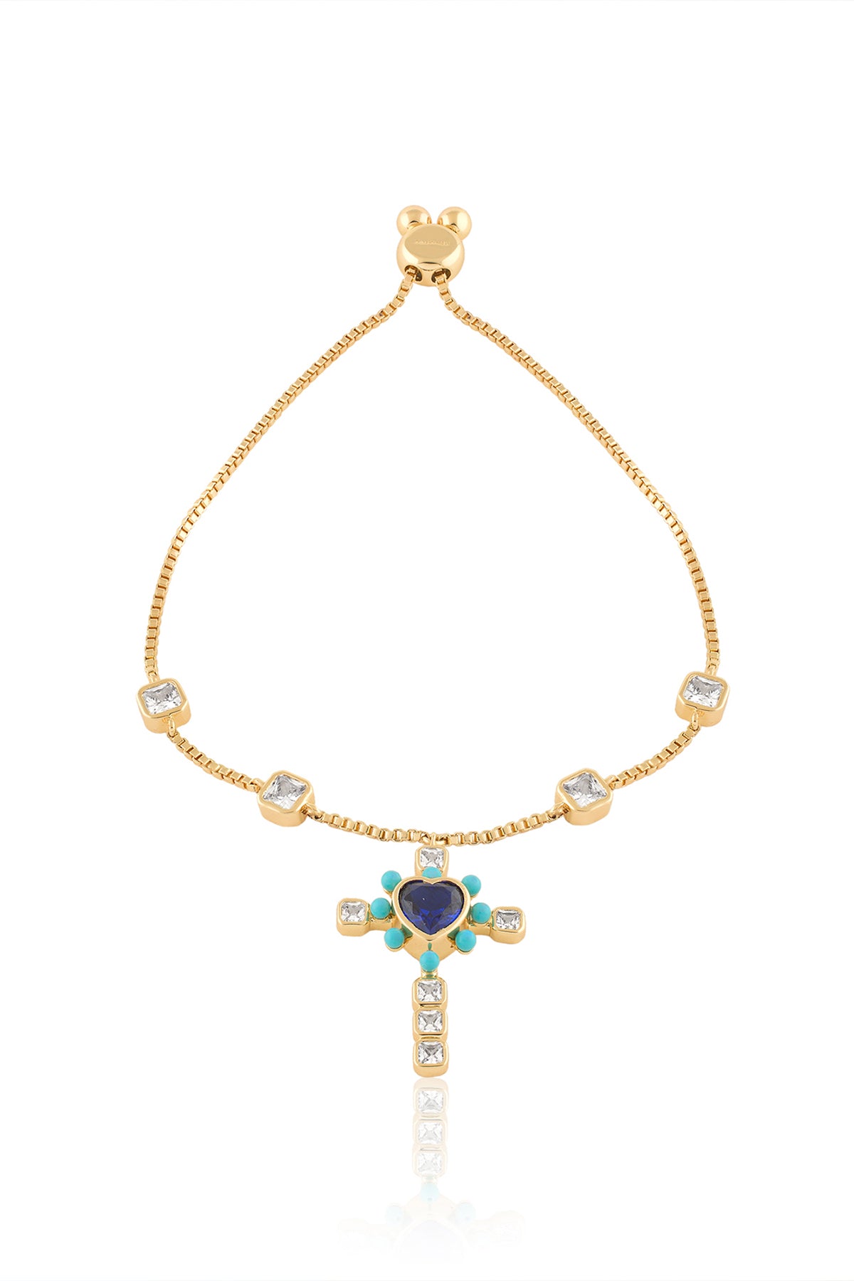 Isharya Cross My Heart Bracelet In 18Kt Gold Plated indian designer wear online shopping melange singapore 
