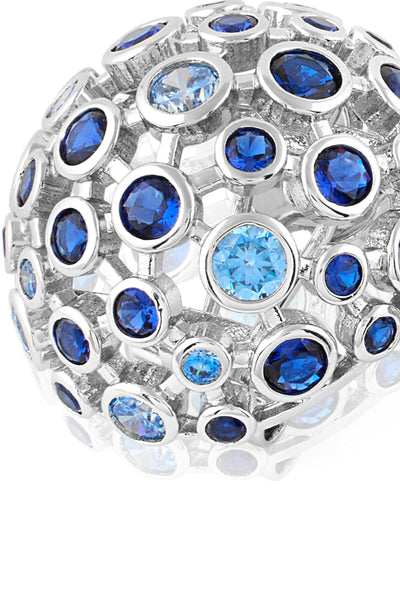 Isharya Crystal Ball Blue Party Studs In 18Kt Gold Plated indian designer wear online shopping melange singapore