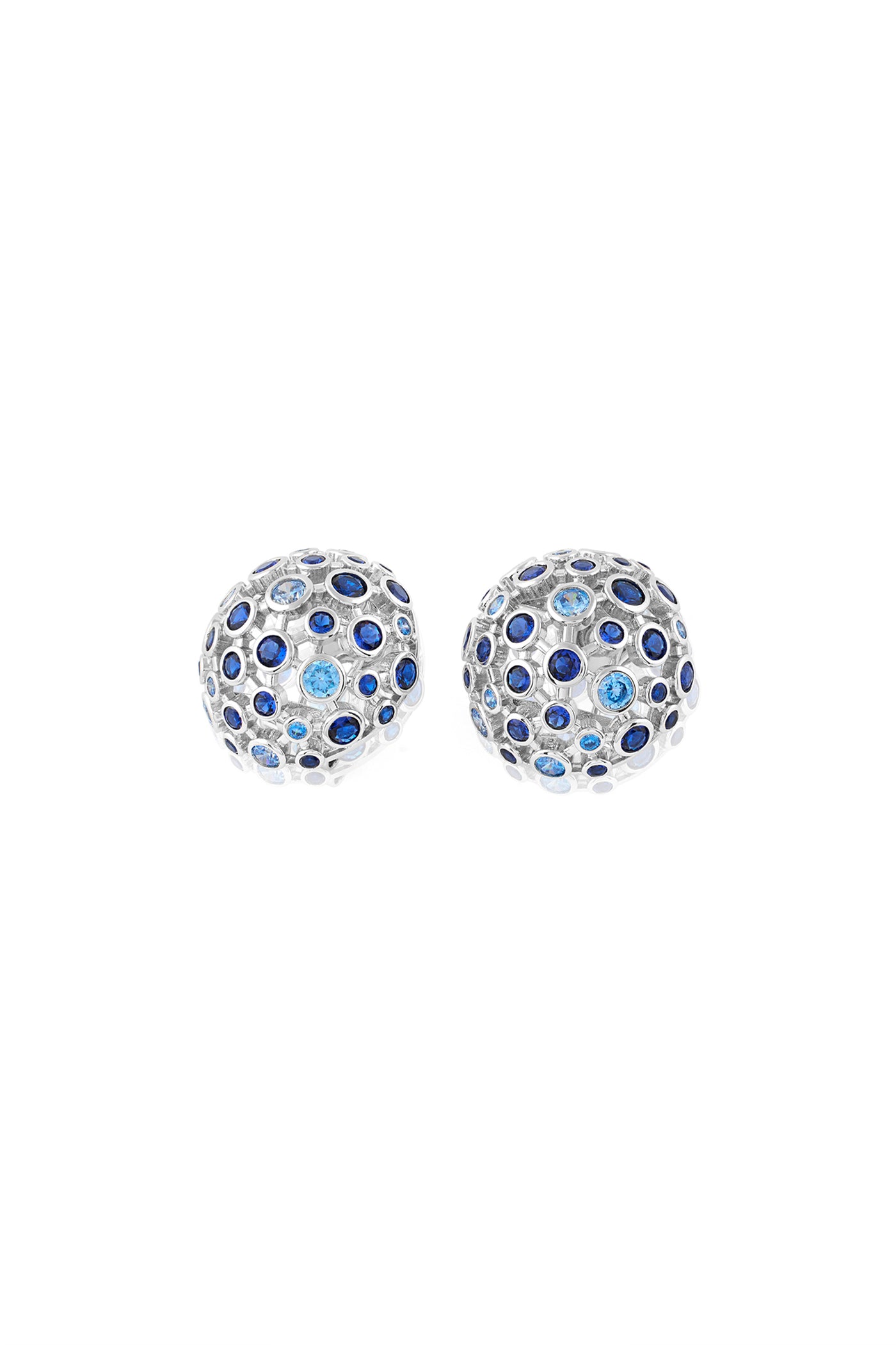 Isharya Crystal Ball Blue Party Studs In 18Kt Gold Plated indian designer wear online shopping melange singapore