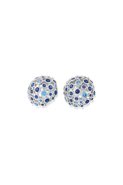 Isharya Crystal Ball Blue Party Studs In 18Kt Gold Plated indian designer wear online shopping melange singapore