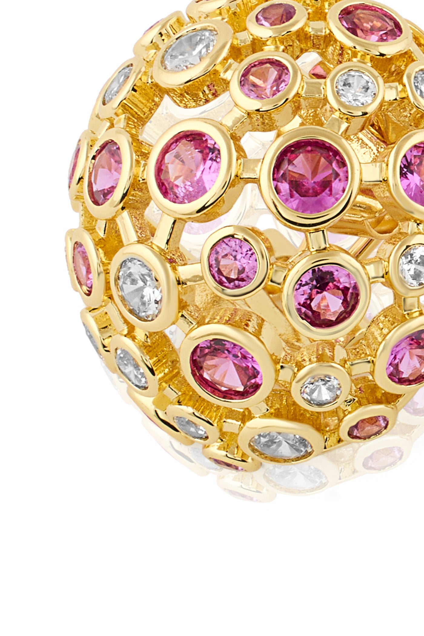 Isharya Crystal Ball Red Party Studs In 18Kt Gold Plated indian designer wear online shopping melange singapore