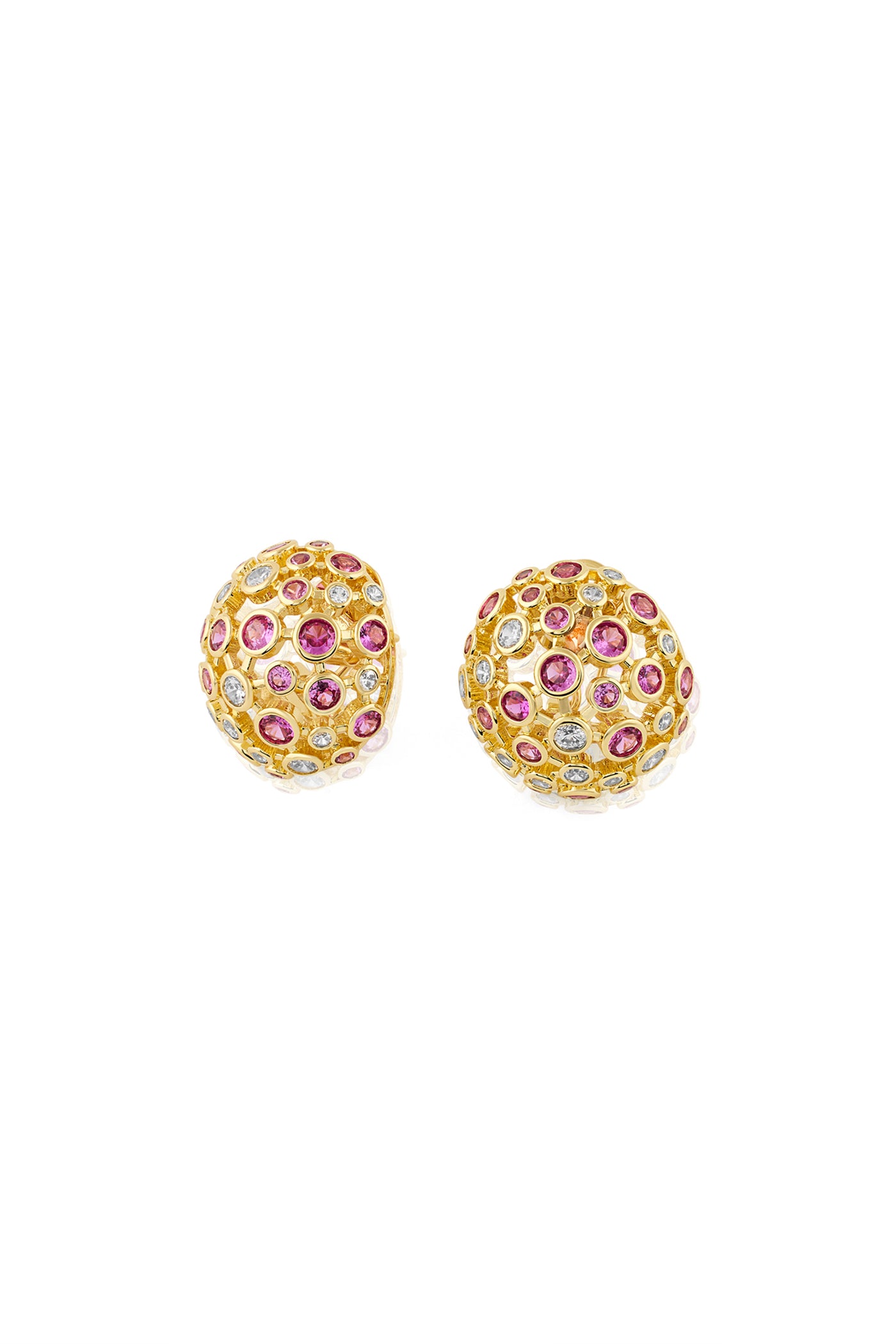 Isharya Crystal Ball Red Party Studs In 18Kt Gold Plated indian designer wear online shopping melange singapore
