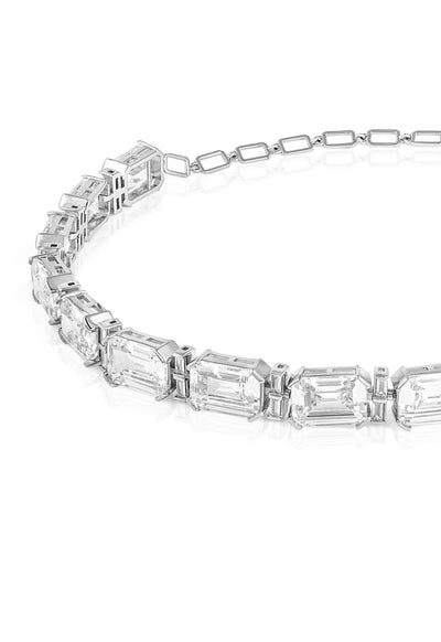 Isharya Cushion Cut Diamond Choker In Rhodium Plating indian designer wear online shopping melange singapore