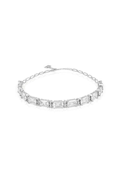 Isharya Cushion Cut Diamond Choker In Rhodium Plating indian designer wear online shopping melange singapore