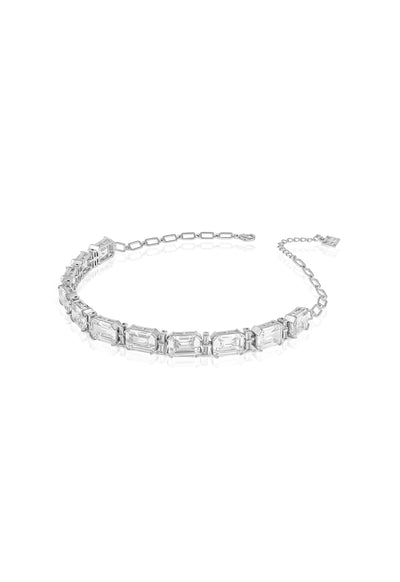 Isharya Cushion Cut Diamond Choker In Rhodium Plating indian designer wear online shopping melange singapore