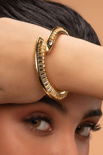 Isharya Dazzle Mirror Snake Cuff jewellery indian designer wear online shopping melange singapore
