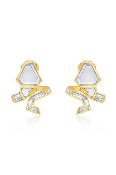 Isharya Dazzle Mirror Snake Earrings In 18Kt Gold Plated indian designer wear online shopping melange singapore