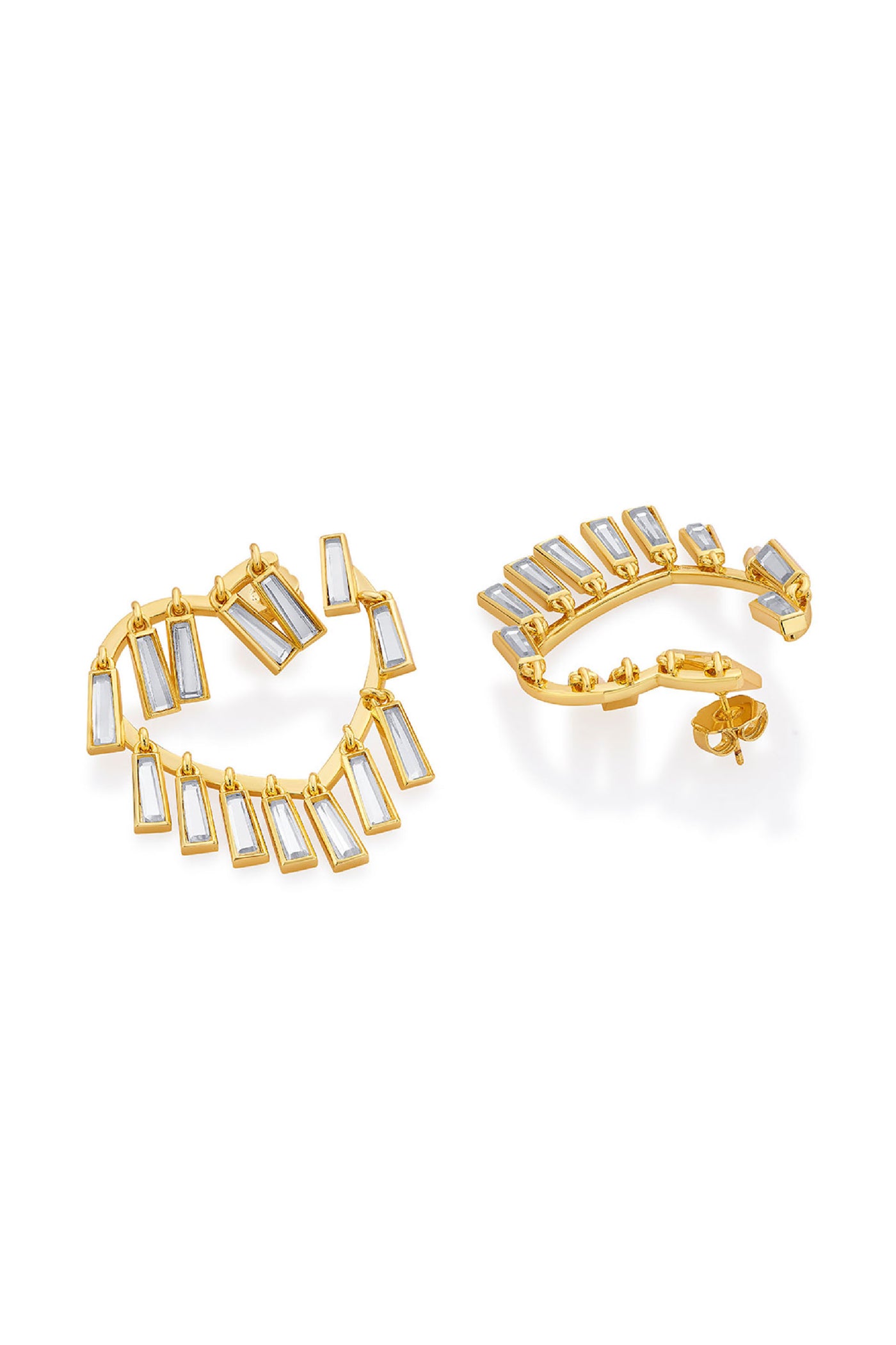 Isharya Desire Drop Mirror Heart Hoops jewellery indian designer wear online shopping melange singapore