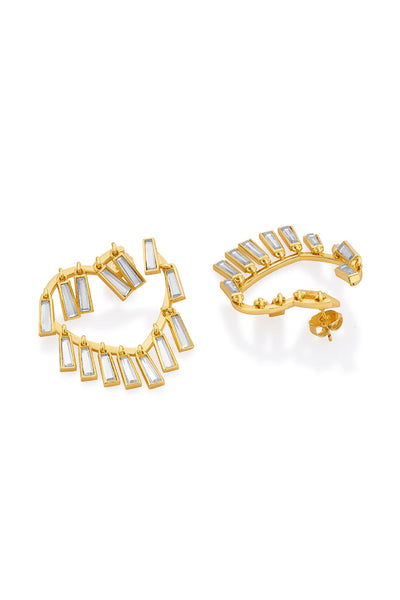 Isharya Desire Drop Mirror Heart Hoops jewellery indian designer wear online shopping melange singapore