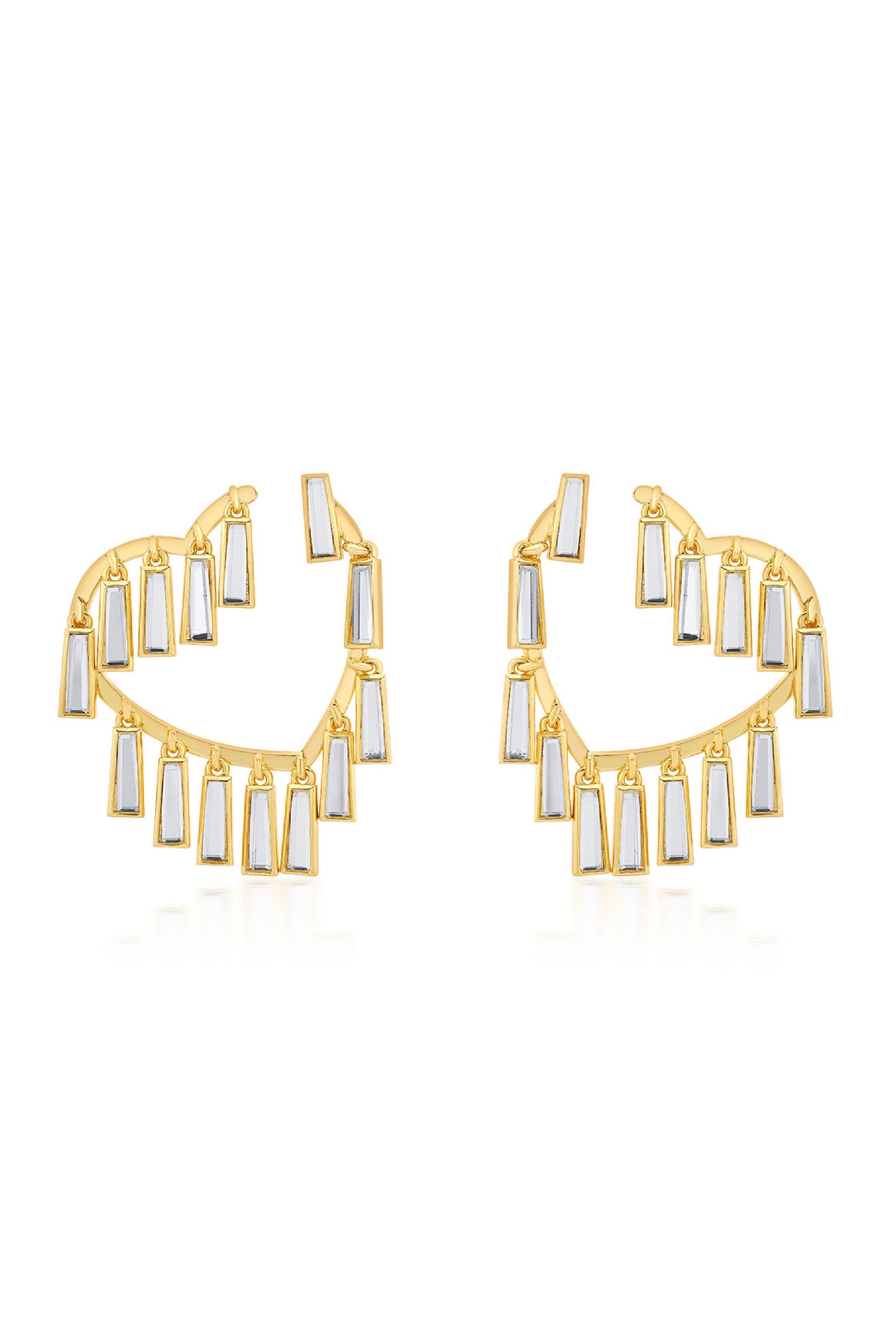 Isharya Desire Drop Mirror Heart Hoops jewellery indian designer wear online shopping melange singapore