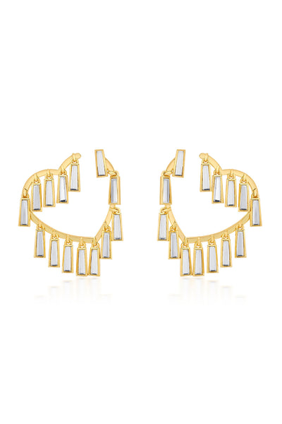 Isharya Desire Drop Mirror Heart Hoops jewellery indian designer wear online shopping melange singapore