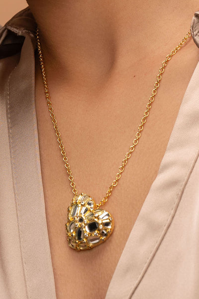 Isharya Desire Mirror Heart Necklace jewellery indian designer wear online shopping melange singapore