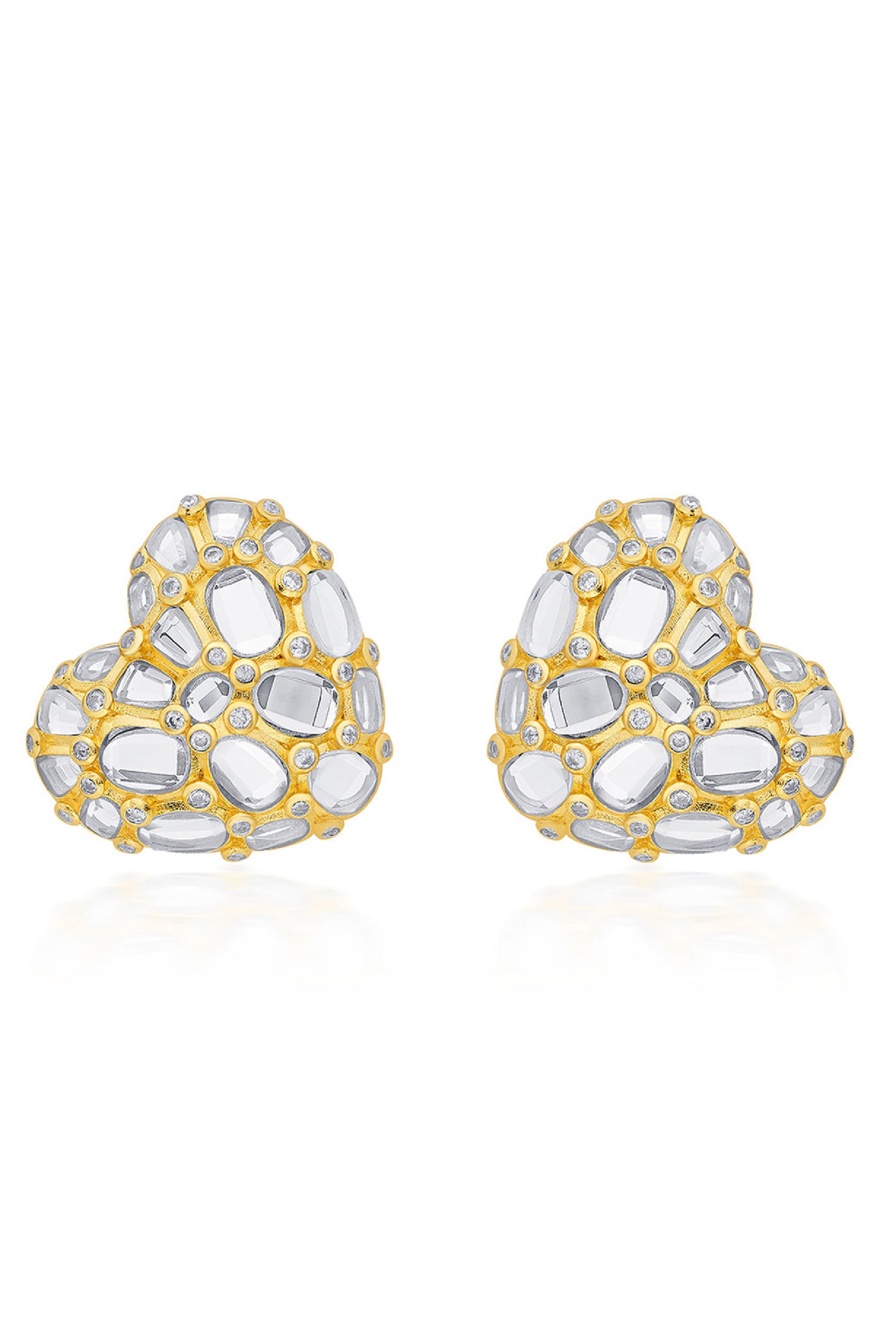 Isharya Desire Mirror Heart Studs jewellery indian designer wear online shopping melange singapore