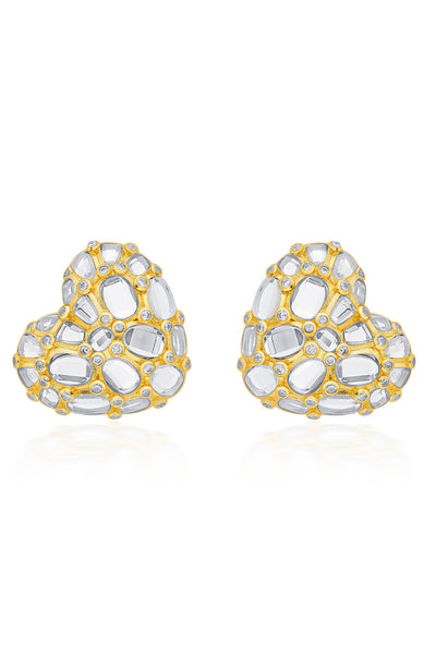 Isharya Desire Mirror Heart Studs jewellery indian designer wear online shopping melange singapore