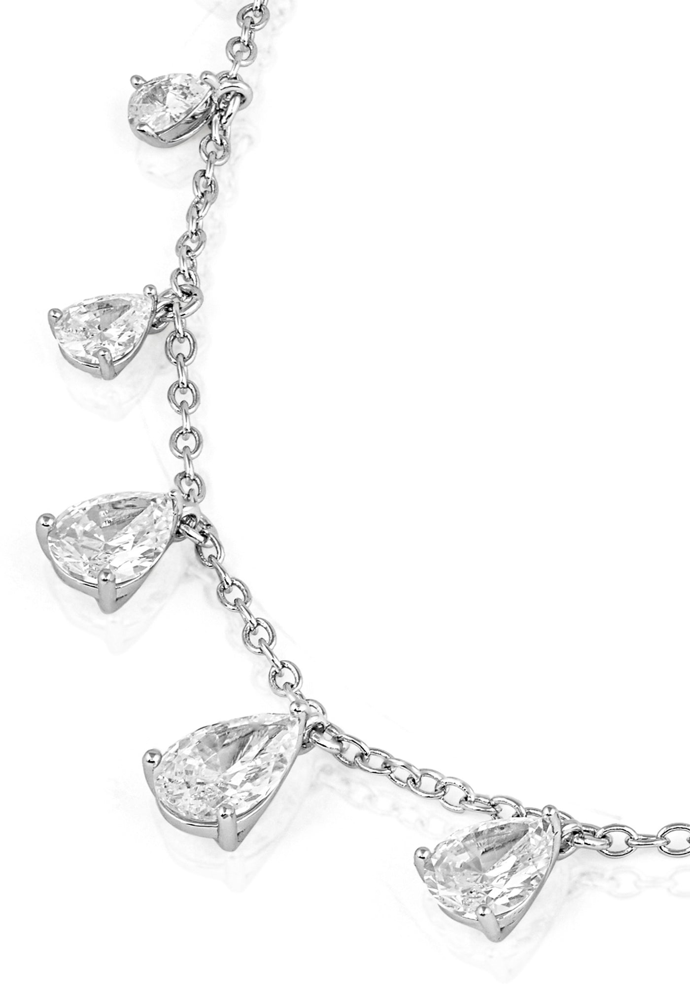 Isharya Diamond Drip Stationed Choker In Rhodium Plating indian designer wear online shopping melange singapore
