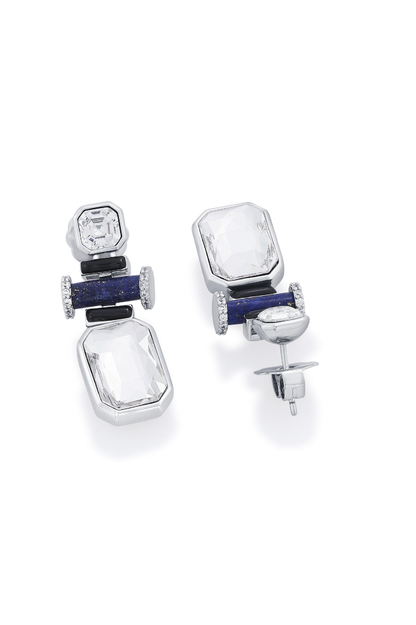 Isharya Digital Blue Crystal Earrings indian designer wear online shopping melange singapore