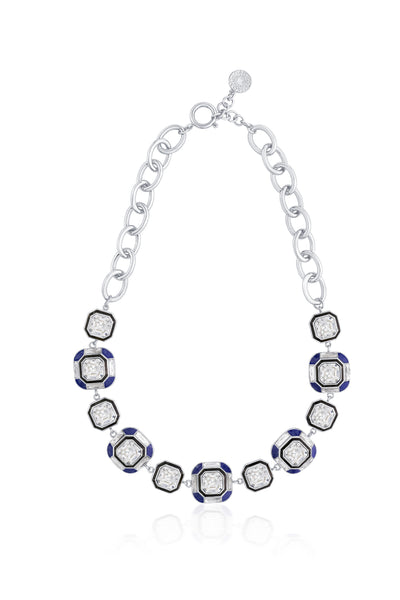 Isharya Digital Blue Crystal Necklace indian designer wear online shopping melange singapore