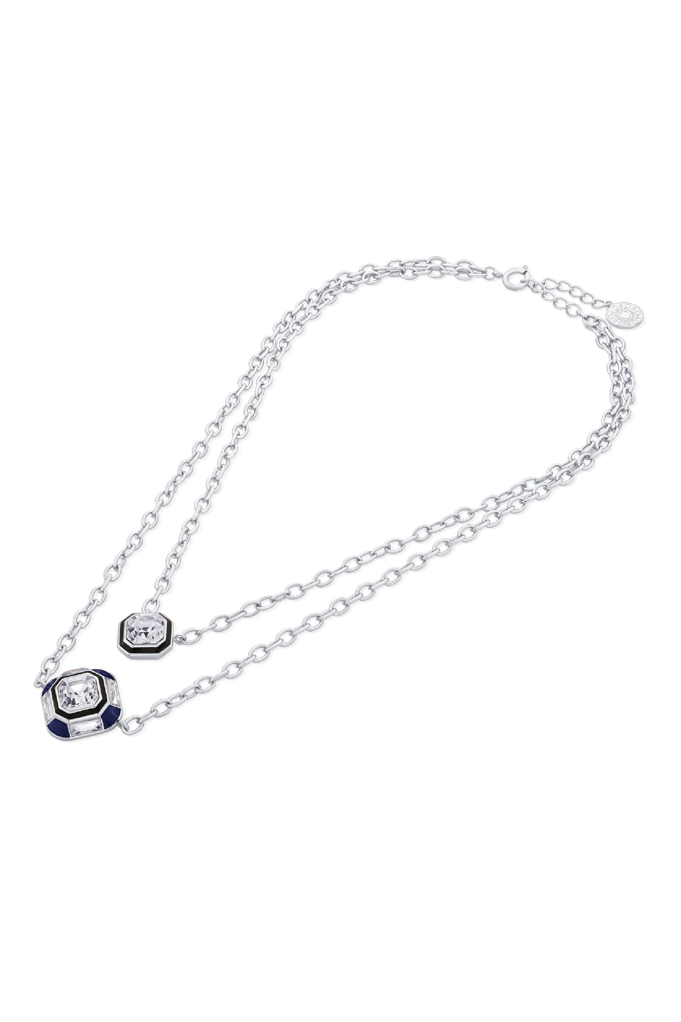 Isharya Digital Blue Layered Crystal Necklace indian designer wear online shopping melange singapore