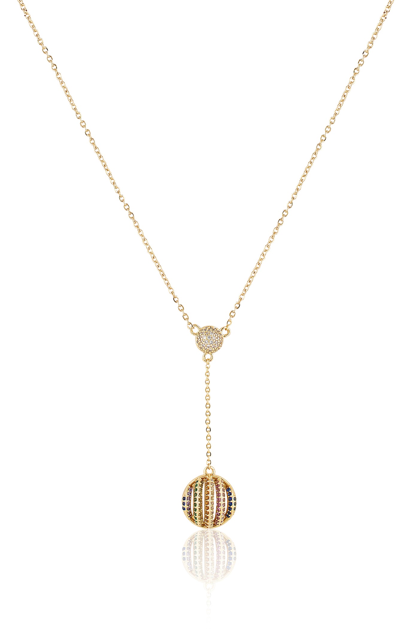 Isharya Disco Ball Y Necklace 18Kt Gold Plated indian designer wear online shopping melange singapore