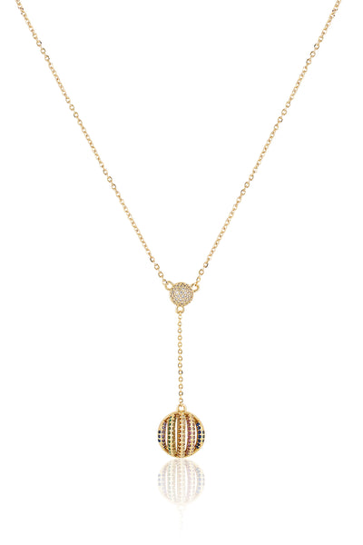 Isharya Disco Ball Y Necklace 18Kt Gold Plated indian designer wear online shopping melange singapore