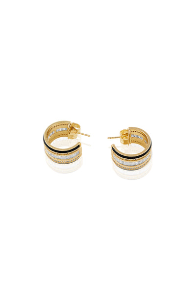 Isharya Disco Enamel Hoops 18Kt Gold Plated indian designer wear online shopping melange singapore