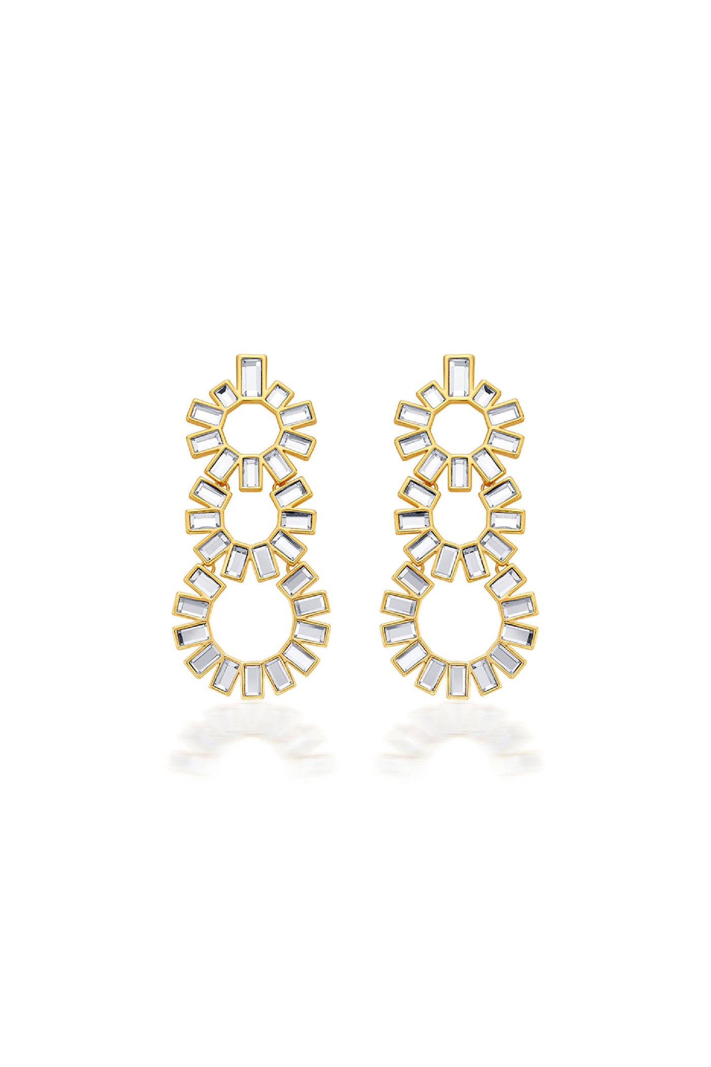 Isharya Disco Mirror Chandelier Earrings indian designer wear online shopping melange singapore