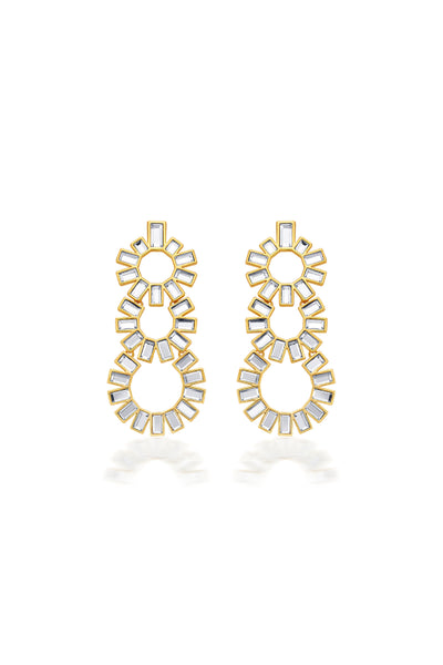 Isharya Disco Mirror Chandelier Earrings indian designer wear online shopping melange singapore