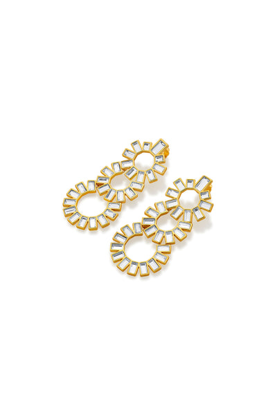 Isharya Disco Mirror Chandelier Earrings indian designer wear online shopping melange singapore