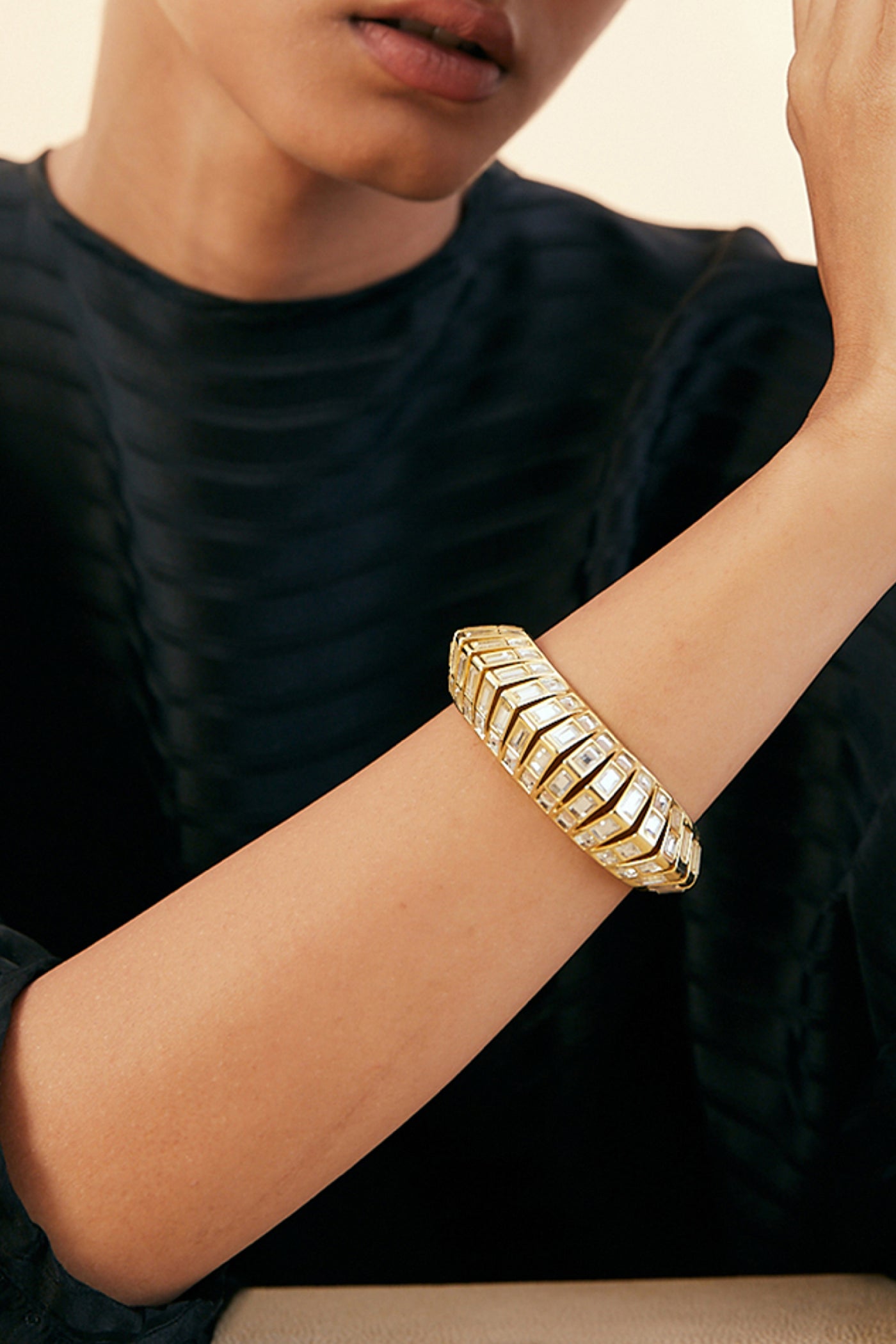 Isharya Disco Mirror Rib Wristwear indian designer wear online shopping melange singapore