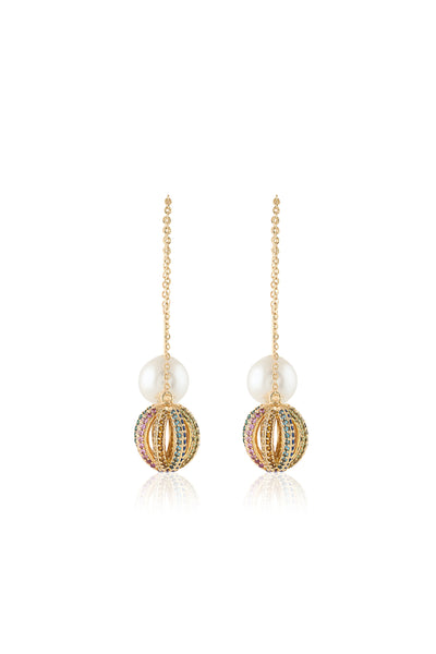 Isharya Disco Needle Thread Earrings 18Kt Gold Plated indian designer wear online shopping melange singapore