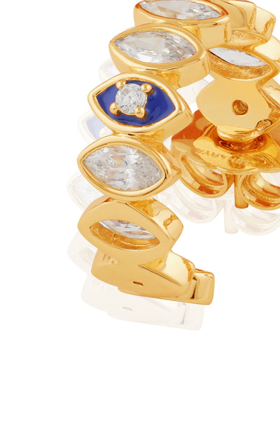 Isharya Divine Eye Halo Huggies In 18kt Gold Plated indian designer wear online shopping melange singapore 