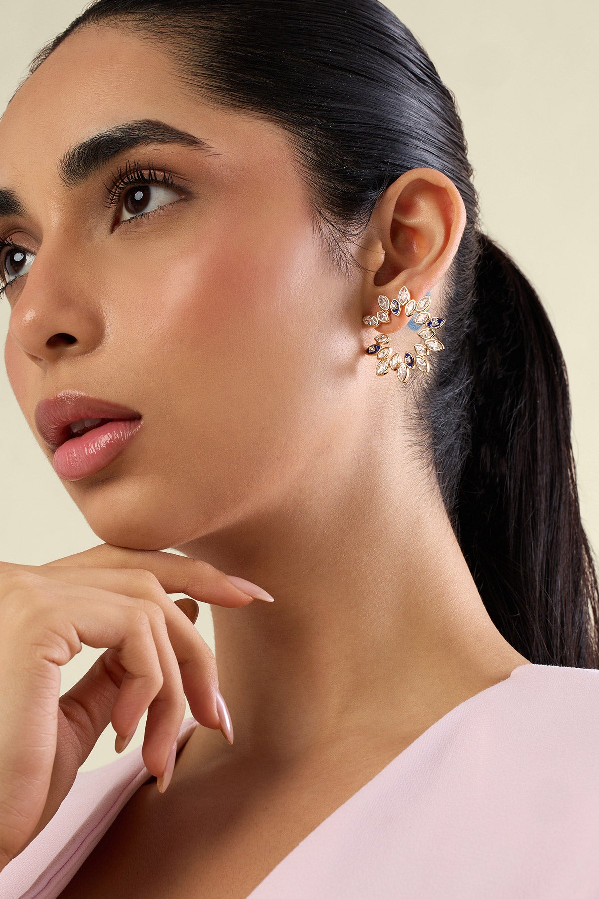 Isharya Divine Eye Studs In 18kt Gold Plated indian designer wear online shopping melange singapore