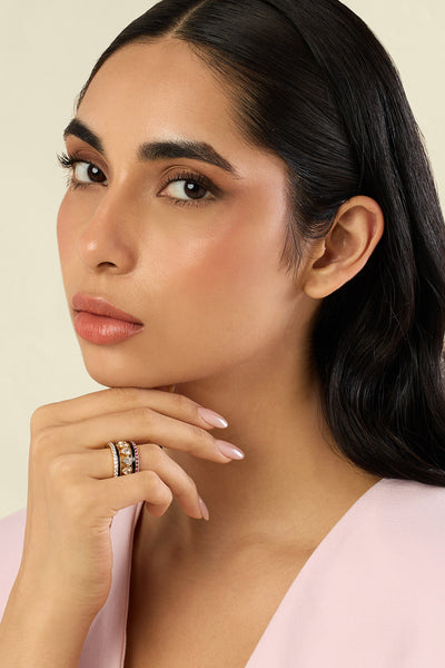 Isharya Divine Glint Statement Ring In 18kt Gold Plated indian designer wear online shopping melange singapore 