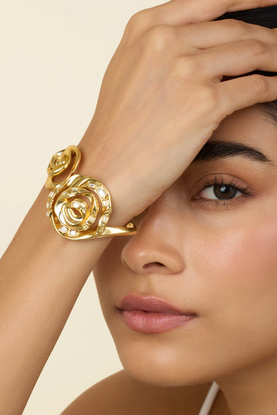 Isharya Double Rosé Statement Cuff indian designer wear online shopping melange singapore