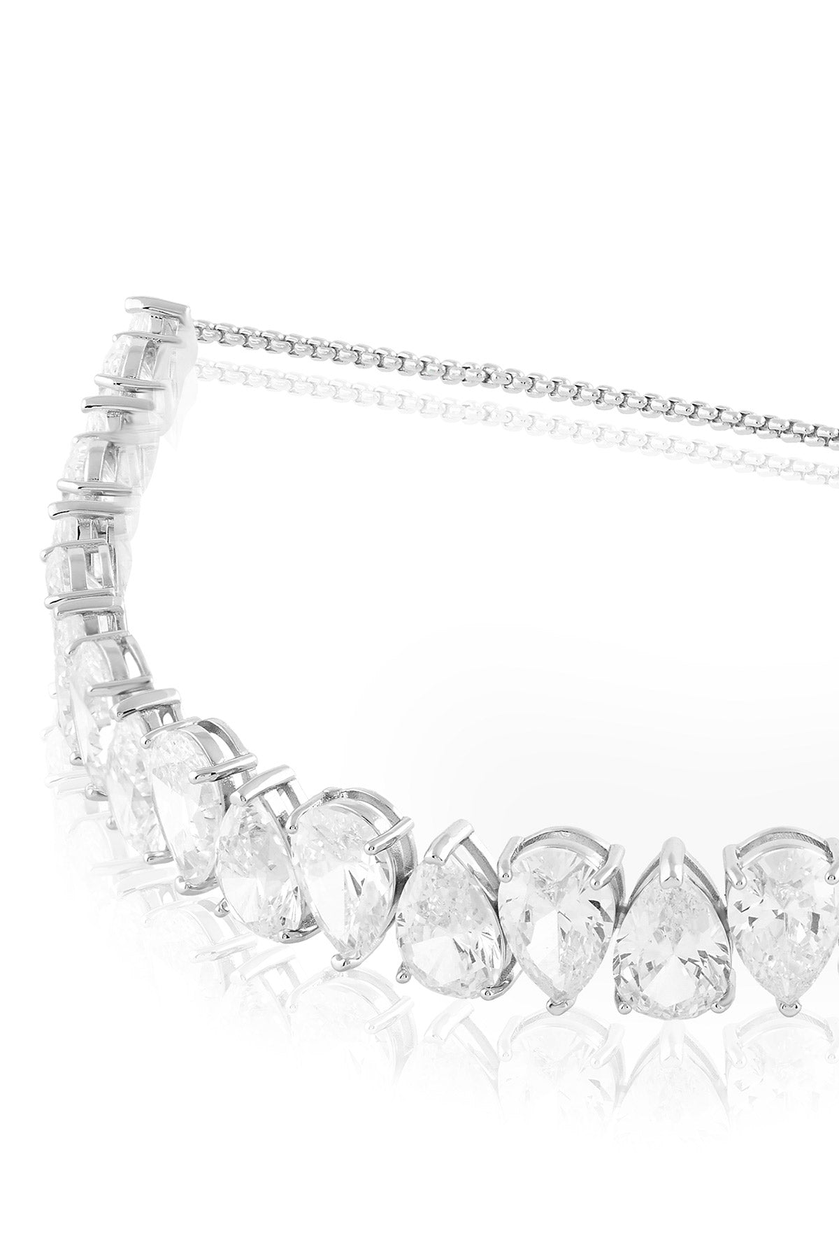 Isharya Elysian Choker Necklace In Rhodium Plating indian designer wear online shopping melange singapore 